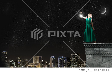 Woman with lantern 36171631