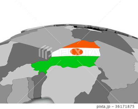 Flag of Niger on globe 36171875