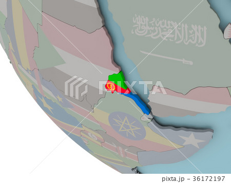 Eritrea with flag illustration Eritrea with flag illustration 36172197