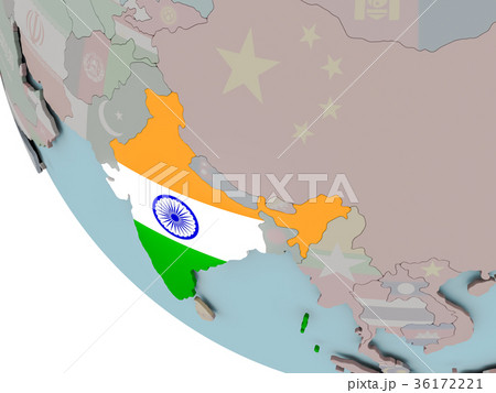 India with flag illustration India with flag illustration 36172221