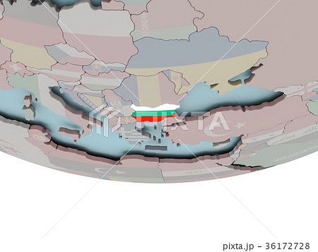 Bulgaria with flag on globe Bulgaria with flag on globe 36172728