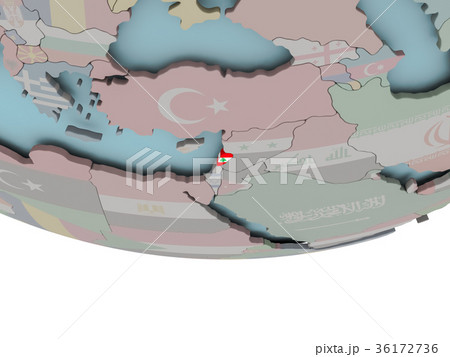 Lebanon with flag on globe Lebanon with flag on globe 36172736