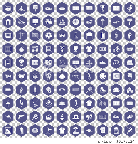 100 playground icons hexagon purple 36173124