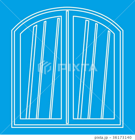 White window arched frame icon outline 36173140