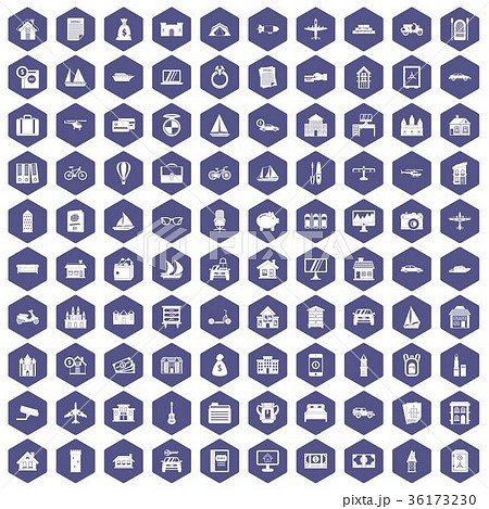 100 property icons hexagon purple 100 property icons hexagon purple 36173230