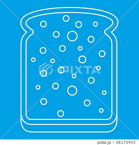 Slice of white bread icon outline 36173455