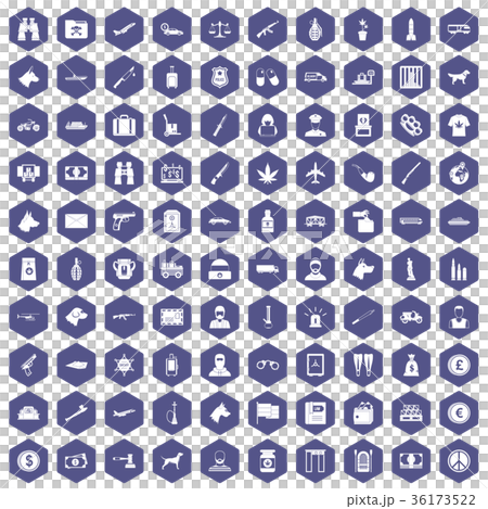 100 smuggling icons hexagon purple 100 smuggling icons hexagon purple 36173522