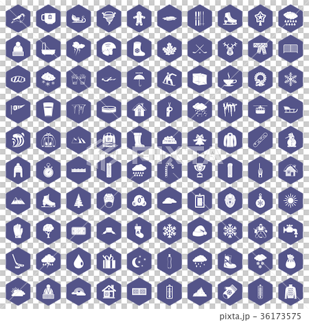 100 snow icons hexagon purple 100 snow icons hexagon purple 36173575