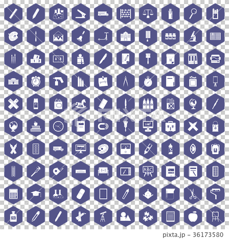 100 stationery icons hexagon purple 100 stationery icons hexagon purple 36173580