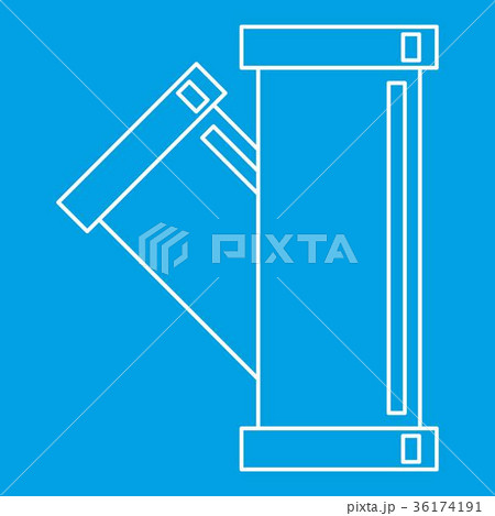 Tee plumbing fitting icon, outline style Tee plumbing fitting icon, outline style 36174191