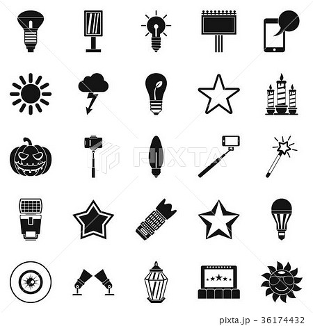 Explosion icons set, simple style 36174432