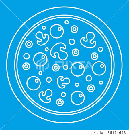 Pizza with olives and mushrooms and egg yolks icon Pizza with olives and mushrooms and egg yolks icon 36174648