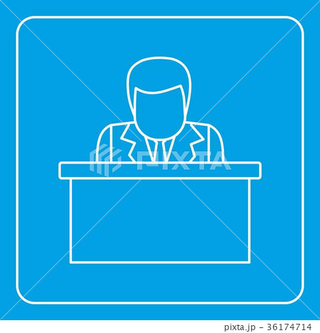 Orator speaking from tribune icon outline 36174714