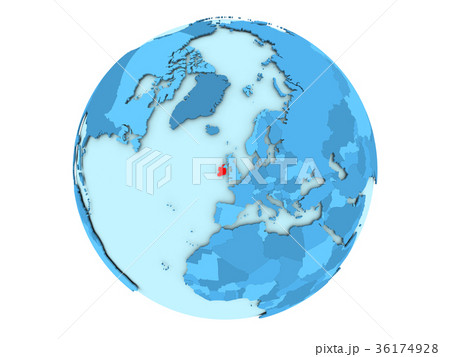 Ireland on blue globe isolated 36174928