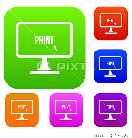 Print word on a computer monitor set collection Print word on a computer monitor set collection 36175227