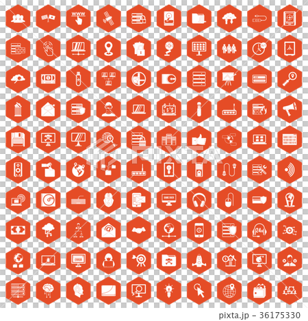 100 cyber security icons hexagon orange 100 cyber security icons hexagon orange 36175330