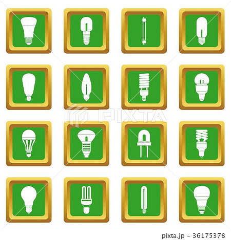 Light bulb icons set green Light bulb icons set green 36175378