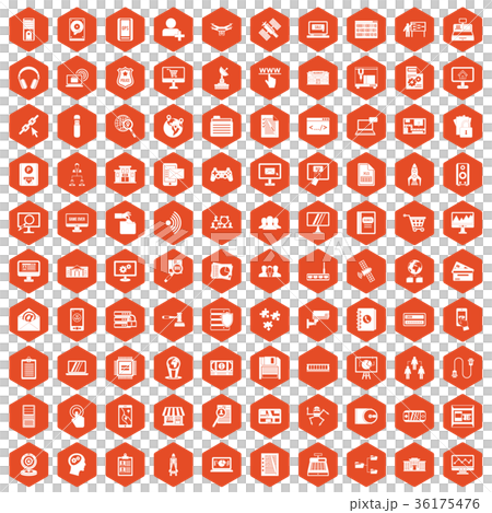 100 database icons hexagon orange 100 database icons hexagon orange 36175476