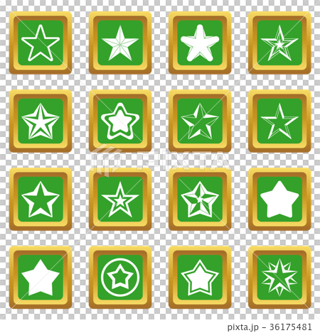 Star icons set green Star icons set green 36175481