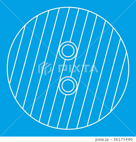 Button with stripes icon, outline style 36175490