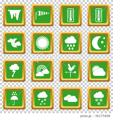 Weather icons set green Weather icons set green 36175606