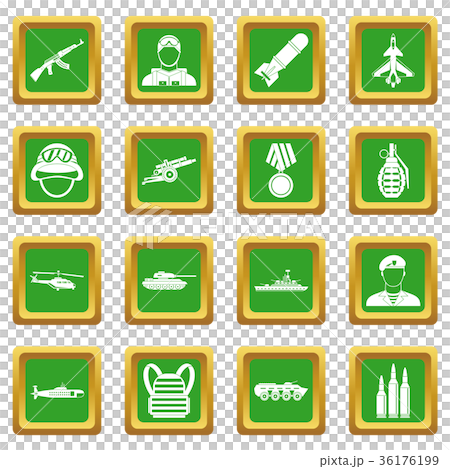 War icons set green War icons set green 36176199