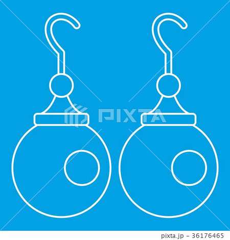 Earrings with pearls icon, outline style 36176465