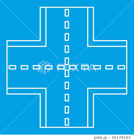 Crossroad icon, outline style 36176503