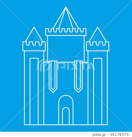 Medieval castle icon, outline style 36176570