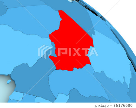 Chad on blue globe 36176680