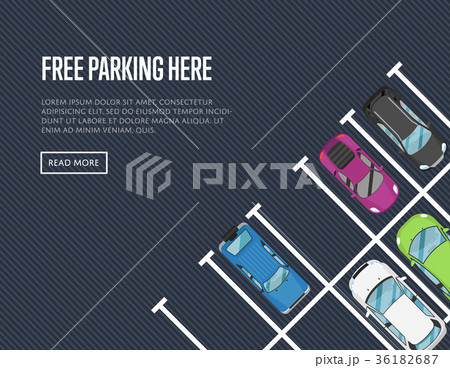 Free parking here poster in flat style 36182687