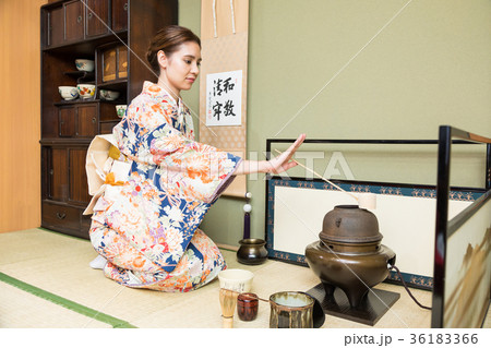 インバウンドツーリスト　文化体験　茶道　 36183366