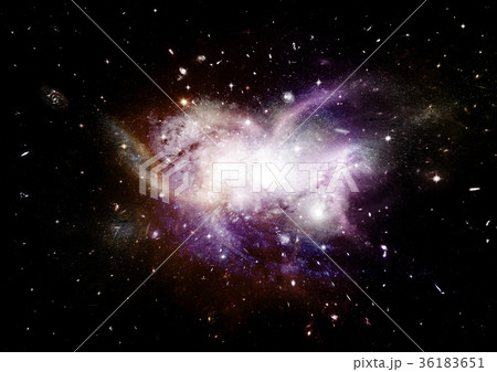 Stars, dust and gas nebula in a far galaxy 36183651