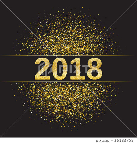 Gold glitter Happy New Year 2018 Gold glitter Happy New Year 2018 36183755