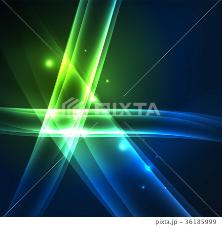 Energy lines, glowing waves in the dark, vector Energy lines, glowing waves in the dark, vector 36185999