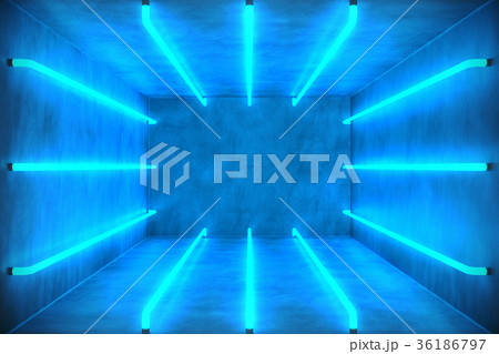 3D Illustration Abstract blue room interior with 3D Illustration Abstract blue room interior with 36186797