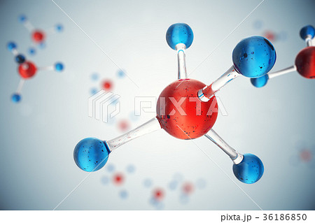 3D illustration molecules. Atoms bacgkround 36186850