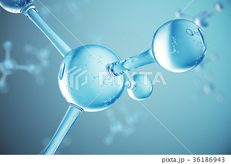 3D illustration molecules. Atoms bacgkround 36186943