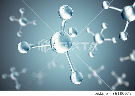 3D illustration molecules. Atoms bacgkround 36186975