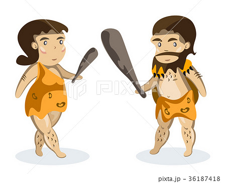 Ancient people on white background. 36187418