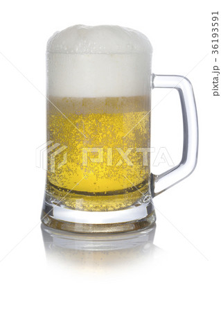 mug of light beer on white background 36193591