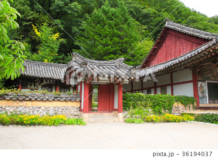 Pavilions in Buddhist monastery Pohyon North Korea 36194037