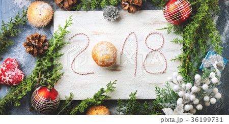 Happy new year background with written 2018 36199731