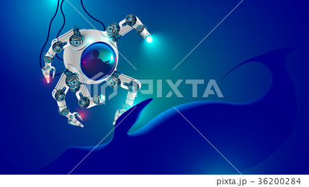 Underwater robot explores deep ocean. deep-water 36200284
