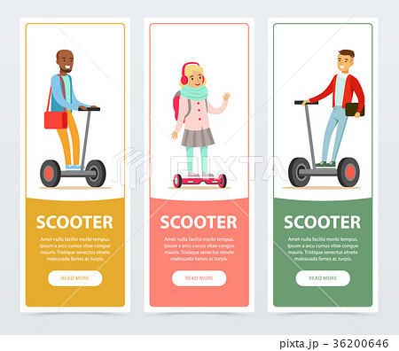 People riding on modern electric self balancing 36200646