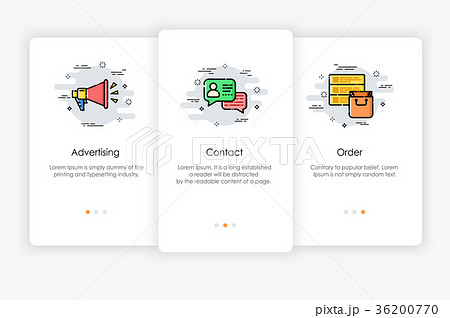 Onboarding screens design in marketing concept.  36200770