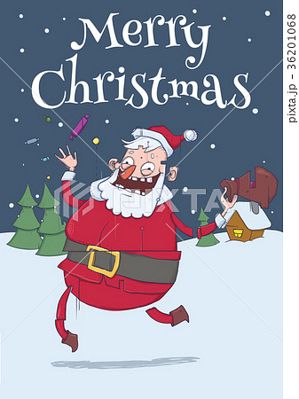 Christmas card with funny Santa Claus. Santa 36201068