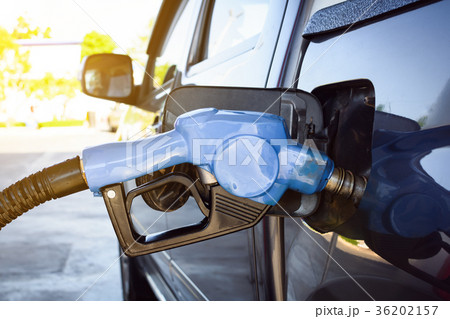 Refuel car at petrol pump 36202157