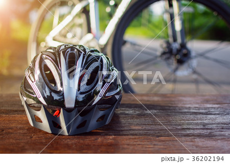 set bicycle equipment on a top wood 36202194