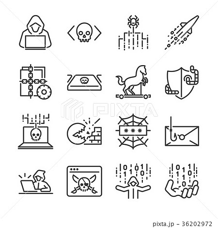 Hacker Icon Set のイラスト素材 Hacker Icon Set のイラスト素材